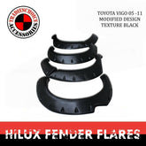 TRADIESCHOICE Monster Texture Black Fender Flares for Toyota Hilux N70 2005-2011 SR SR5 | Aggressive Style and Protection